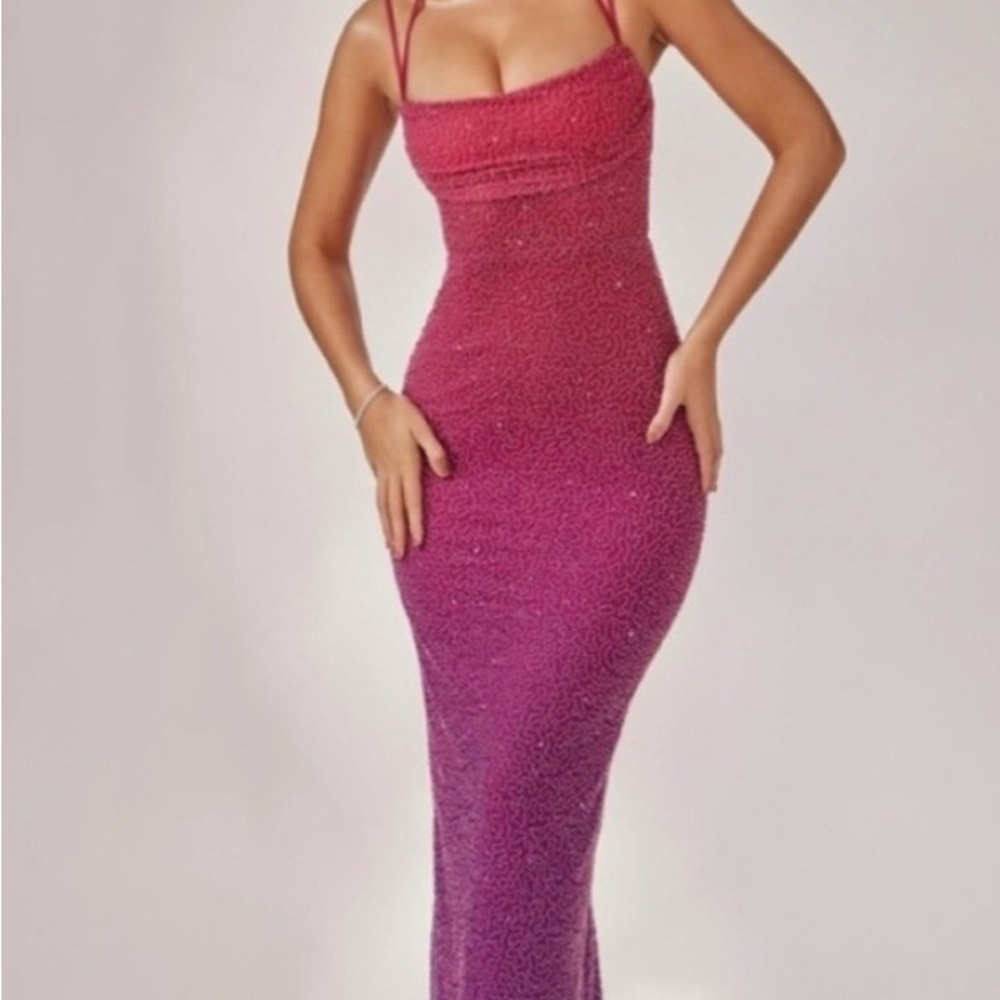 Elegant Pink Ombre Women's Dress